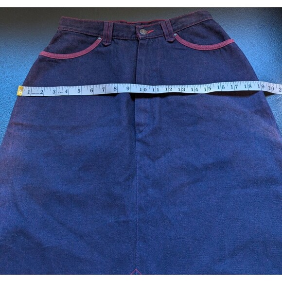 John Sullivan For Pioneer Wear Vintage Women Midi Skirt Denim Western Size 11/12 - Picture 5 of 12